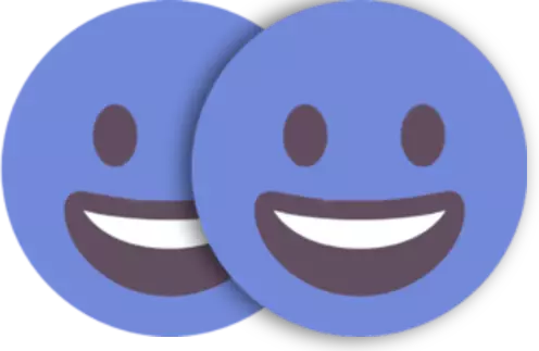 two smiley face emojis merged together to look like the mastercard logo